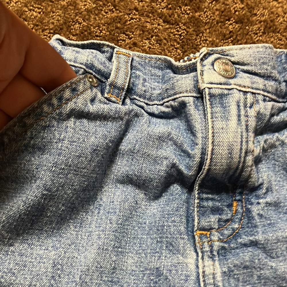 Flower floral size 7 denim jean shorts girls, 2 front pockets stretch waist EUC - Picture 4 of 6